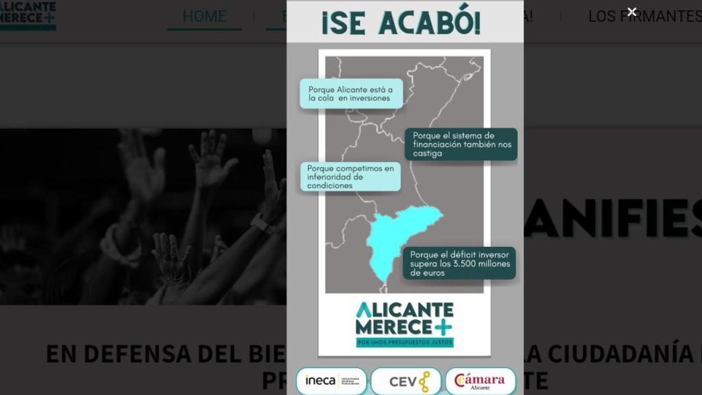 Convocatoria de la manifestación del día 3 en Alicante.