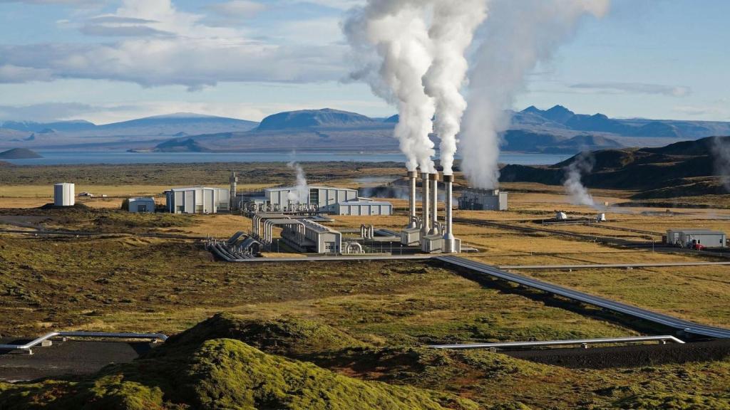 Planta de geotermia en Islandia
