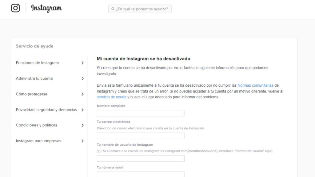 Así puedes recuperar tu cuenta suspendida en Instagram