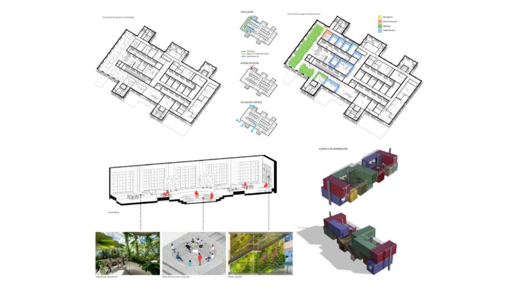 Planos de la incubadora en metaverso.