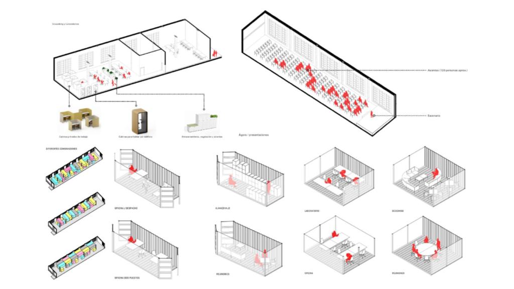 Planos de la incubadora en metaverso de Málaga.