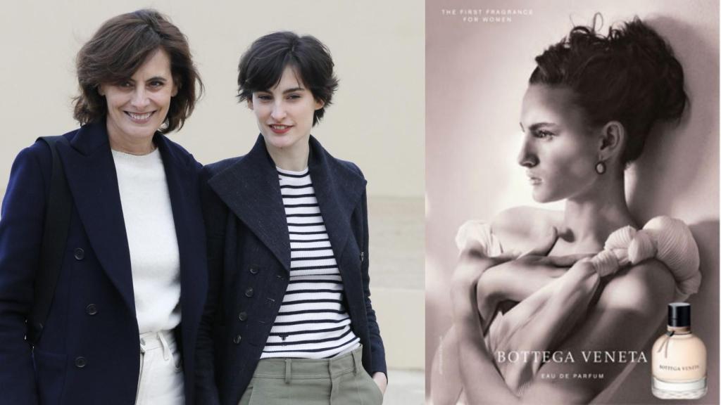 Inès de la Fressange  con su hija, que fue imagen del perfume de Bottega Veneta en 2011.