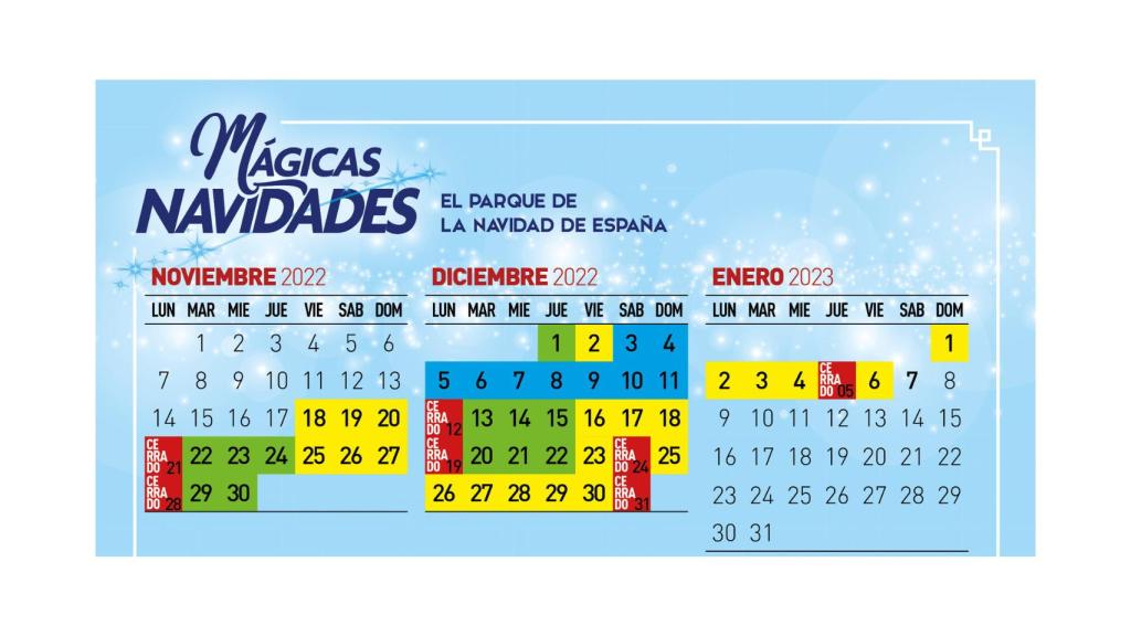 Fechas y horarios Mágicas Navidades