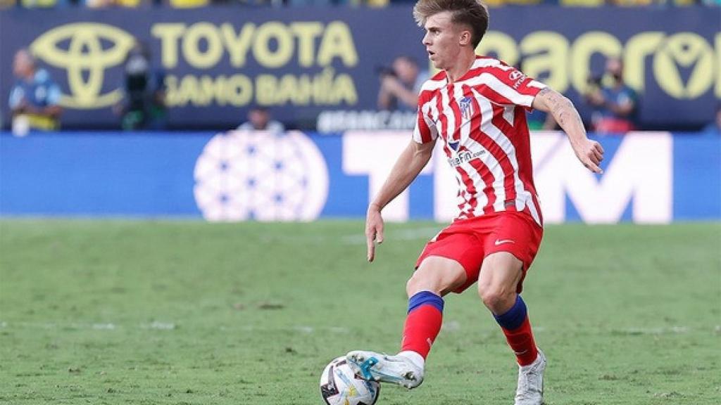Pablo Barrios, en su partido de debut con el primer equipo del Atlético de Madrid