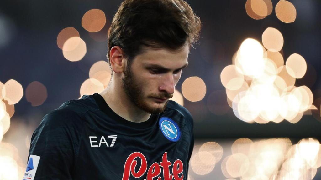 Khvicha Kvaratskhelia, en un partido del SSC Nápoles de la temporada 2022/2023