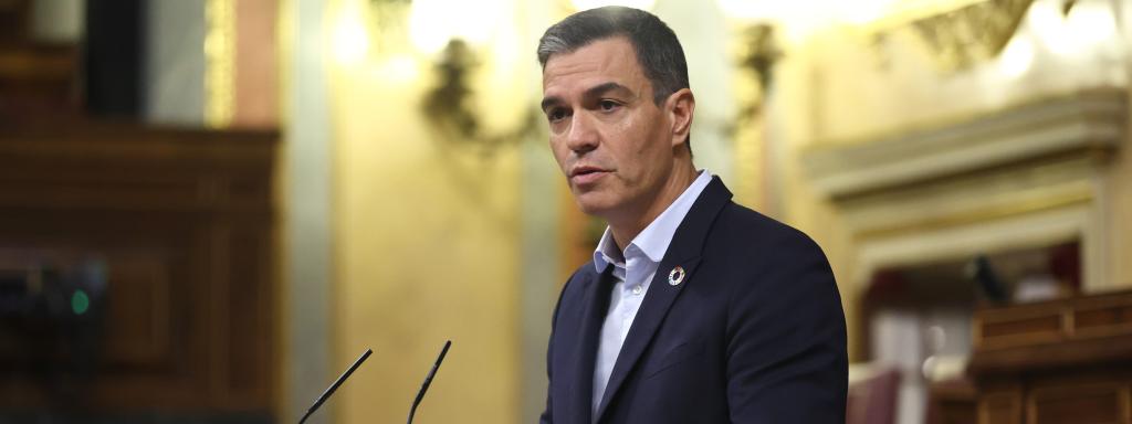 El presidente del Gobierno, Pedro Sánchez, durante una sesión plenaria en el Congreso de los Diputados.