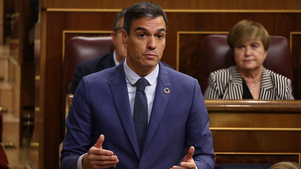 El presidente del Gobierno, Pedro Sánchez, este miércoles en el Congreso de los Diputados.