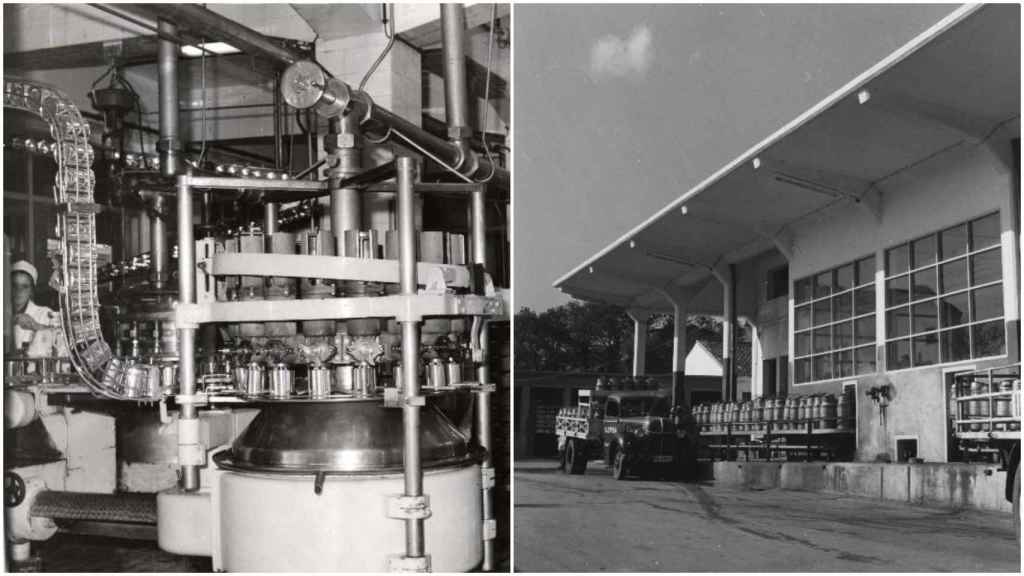 Imágenes antiguas de la factoría de Nestlé en Pontecesures.