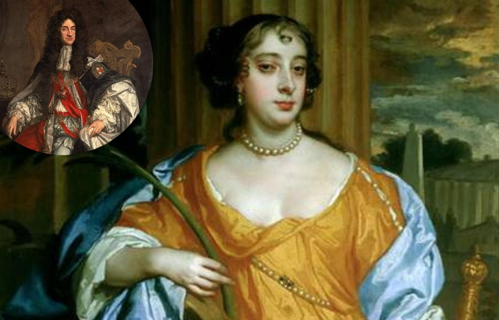 Barbara Villiers y el rey Carlos II de Gran Bretaña