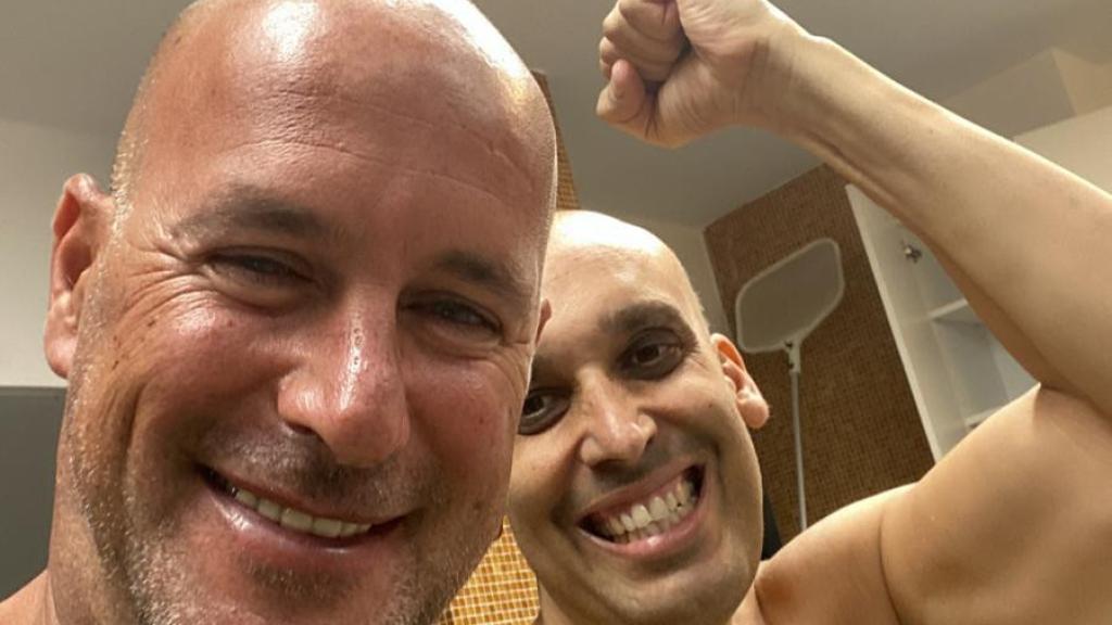 Javier junto a Jesús después de un entrenamiento.