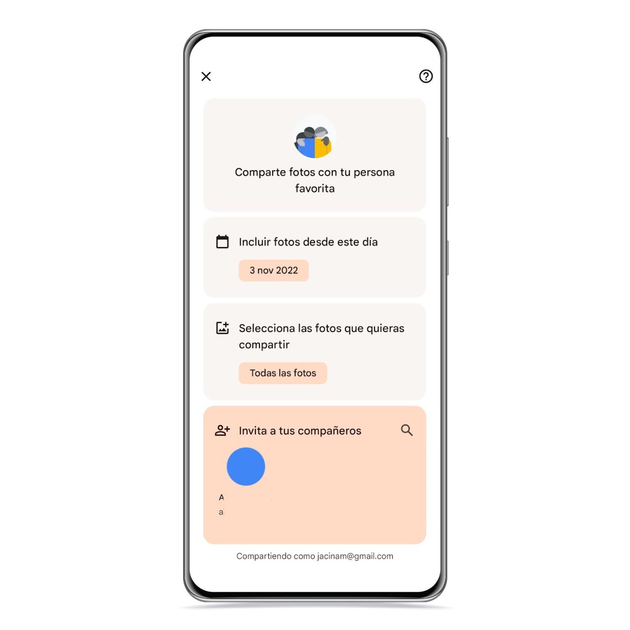 Compartir fotos automáticamente en Google Fotos