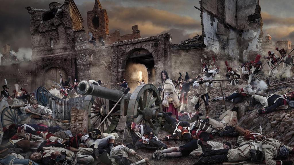 Recreación del sitio de Zaragoza durante la Guerra de la Independencia.