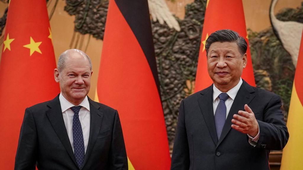 Scholz en su visita a China.