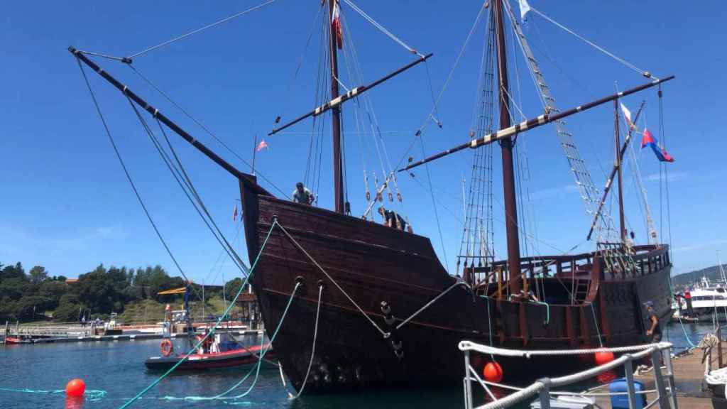 Réplica de la Carabela Pinta en Baiona. Foto: Concello de Baiona