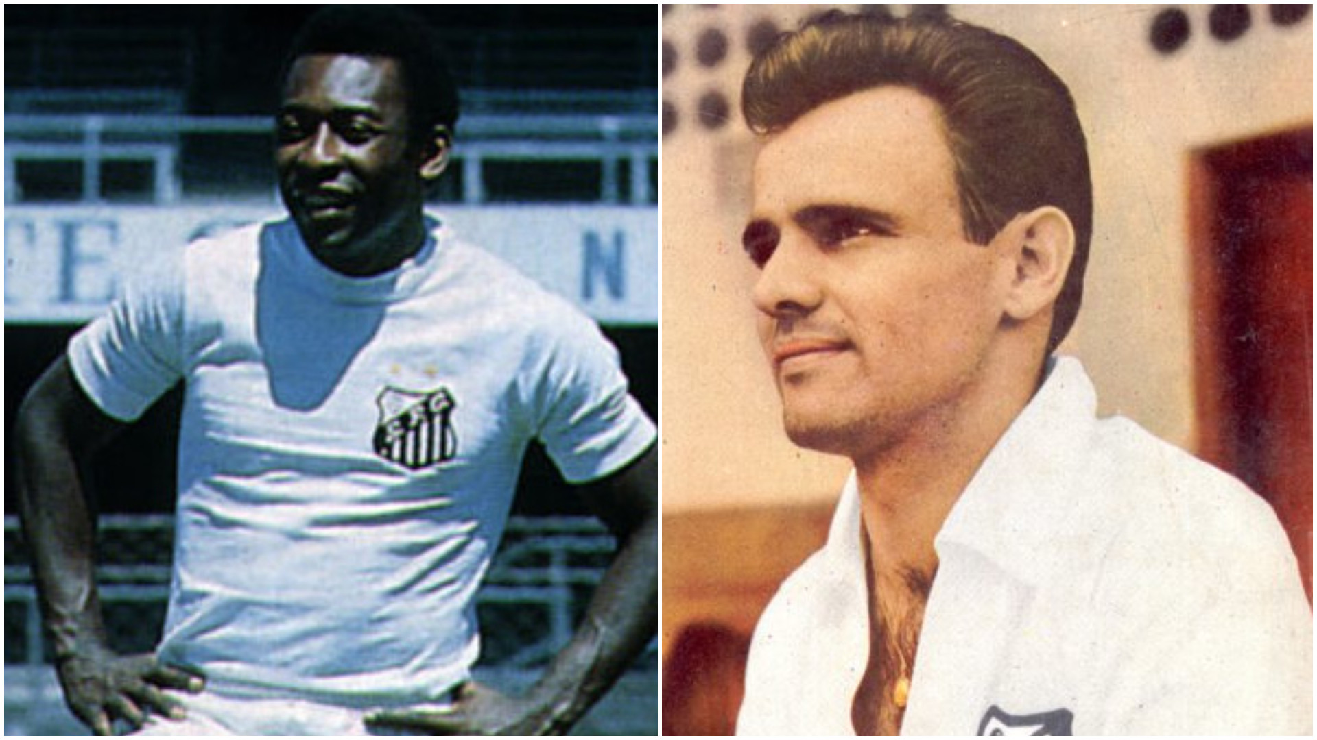 Pelé y Pepe. Imágenes: Wikipedia y Santos FC