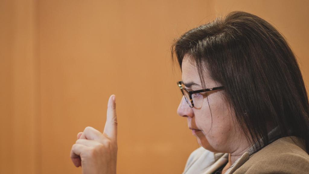 La diputada del PP, en un momento de la conversación.