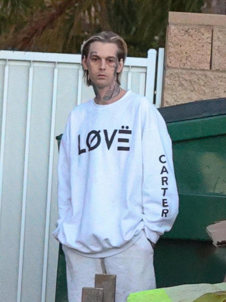 Aaron Carter en una de sus últimas imágenes públicas, en diciembre de 2021.