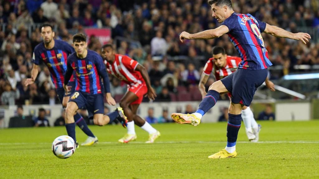 Lewandowski falla el penalti.