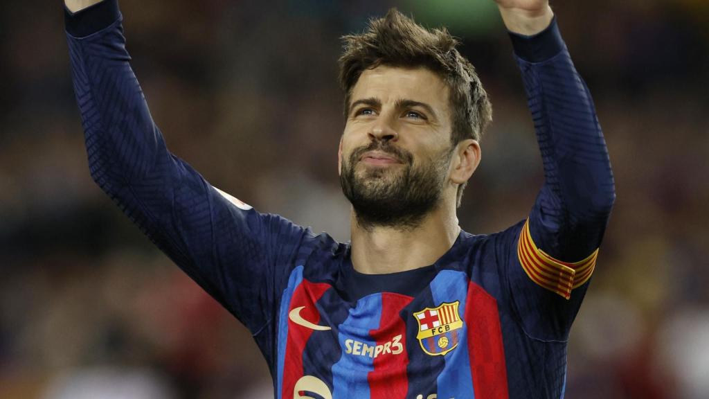 Piqué, antes de empezar el encuentro.