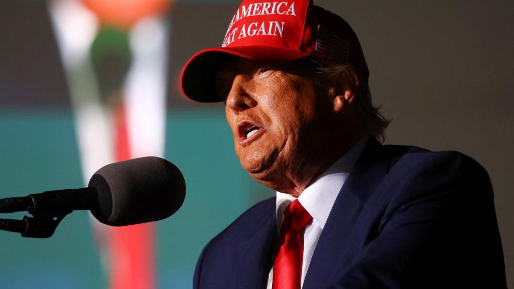 Trump durante el mitin de este sábado.