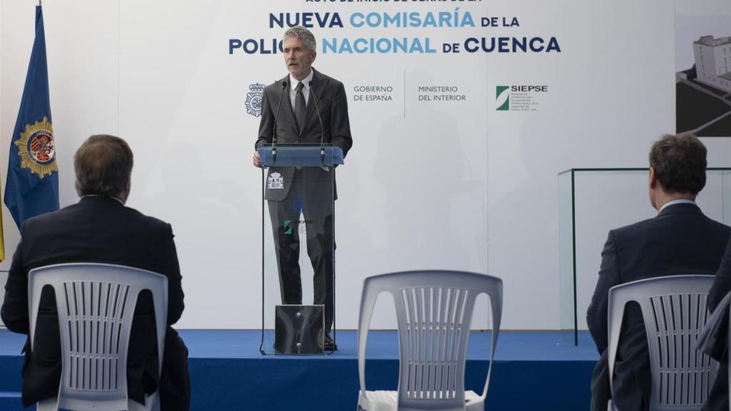 El ministro del Interior, Fernando Grande-Marlaska, este lunes en Cuenca