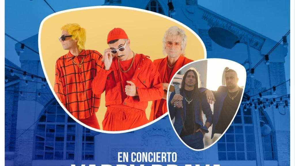 Detalle del cartel del concierto en el Mercado Central.