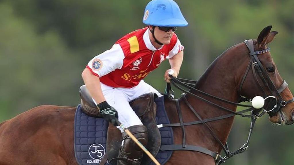 Un jugador de la selección española de polo durante la final del Mundial contra Estados Unidos