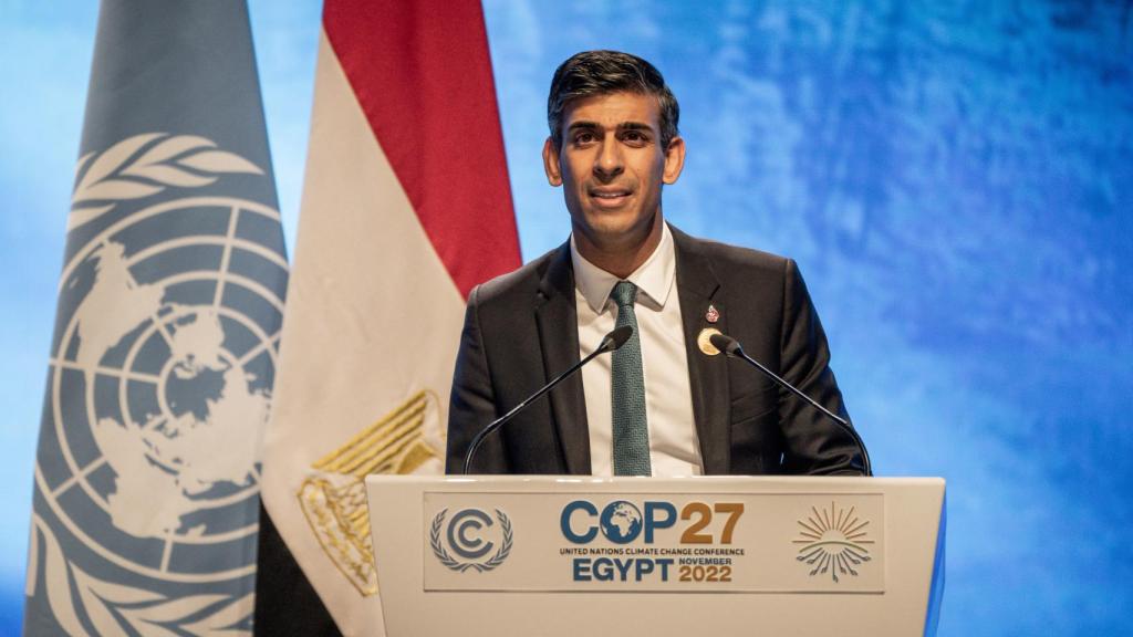 Rishi Sunak, primer ministro de Reino Unido, durante la COP27.