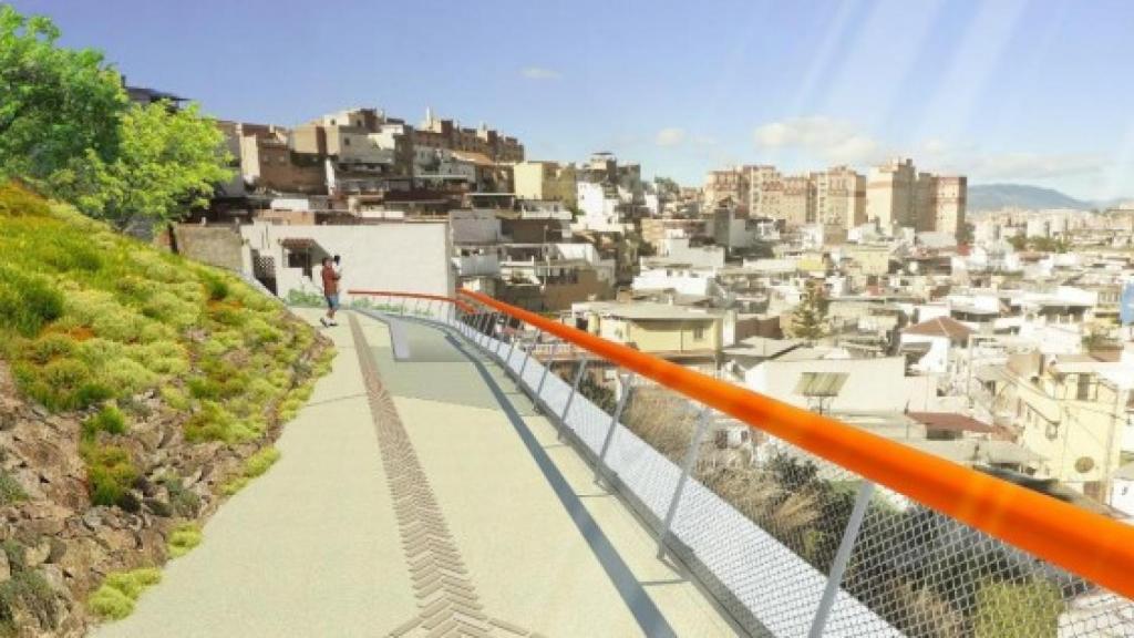 Infografía del futuro Sendero del Cau en Málaga capital.