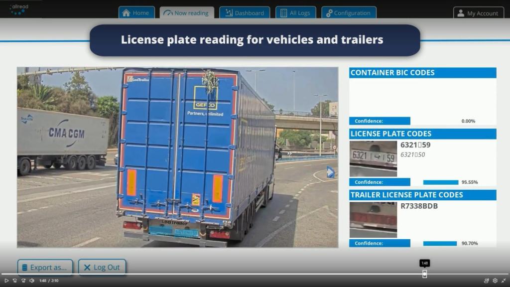 Su software se conecta a cualquier cámara de seguridad fija, móvil o dron, para detectar e identificar los activos que circulan por la plataforma intermodal.