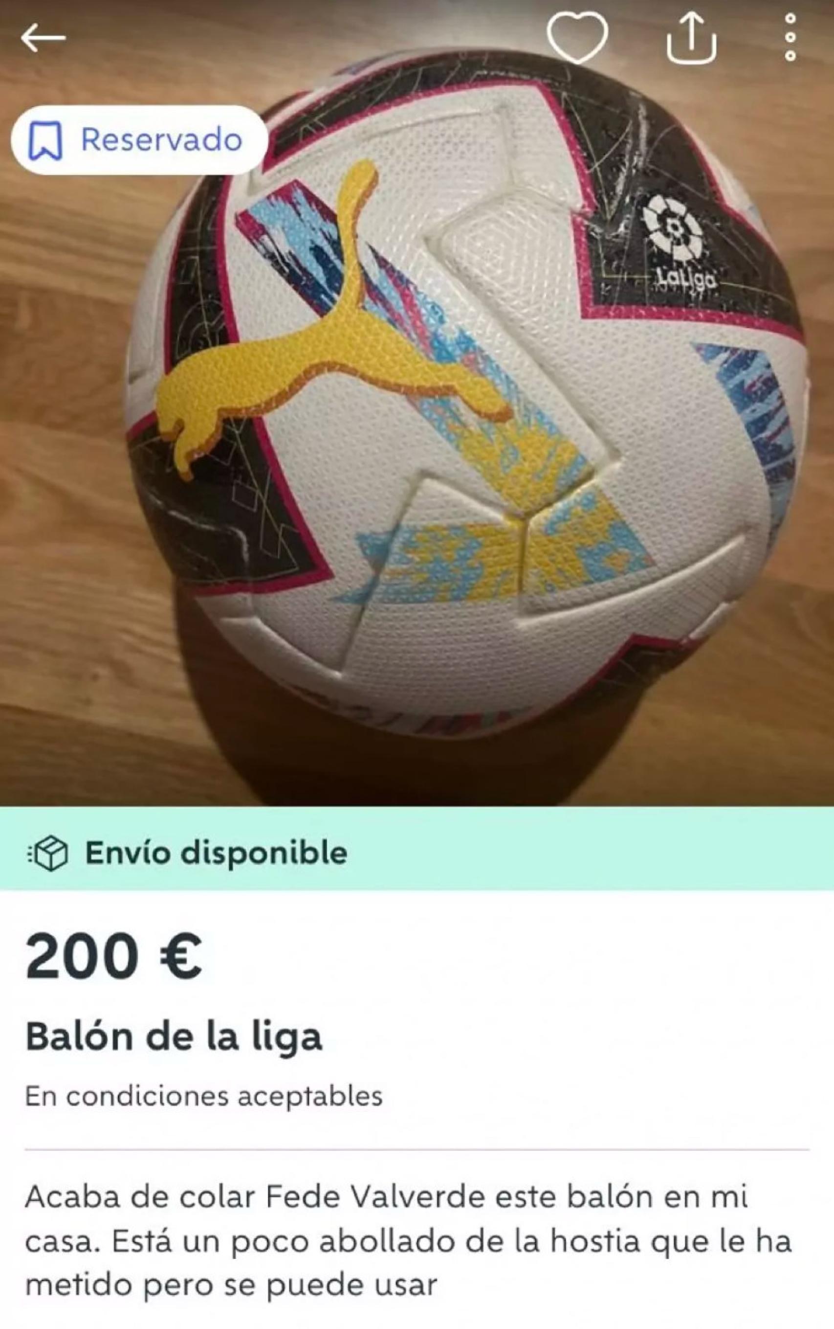 Anuncio del supuesto balón que coló Fede Valverde