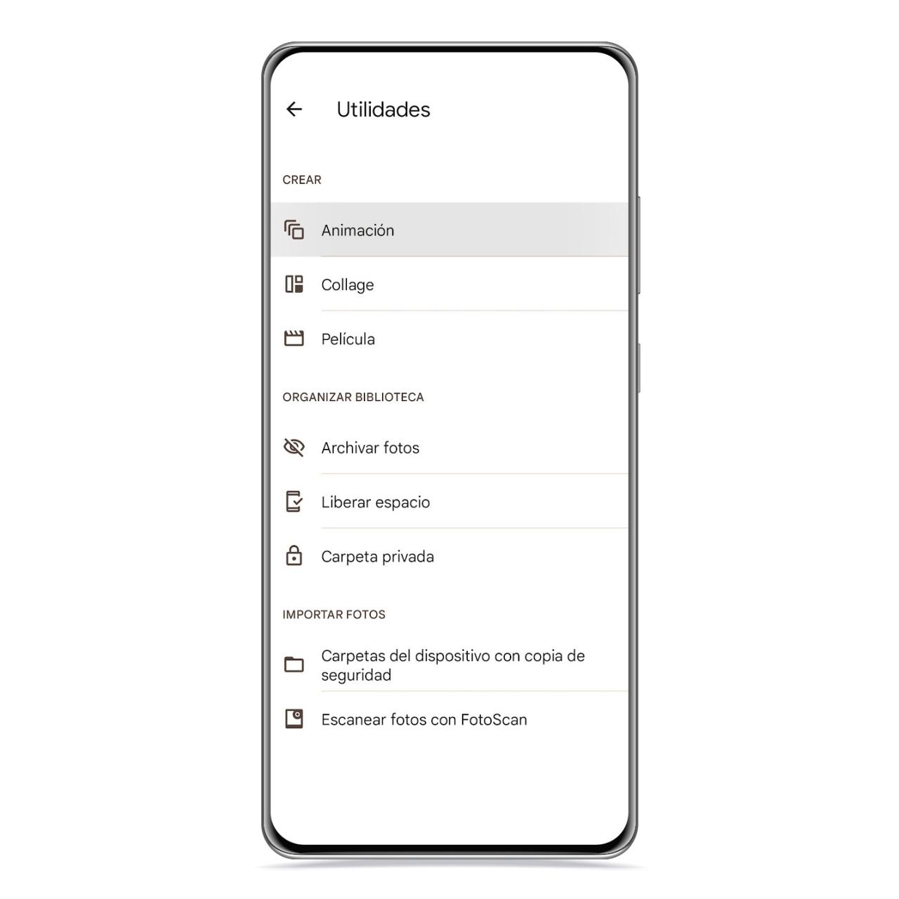 Animación en Google Fotos