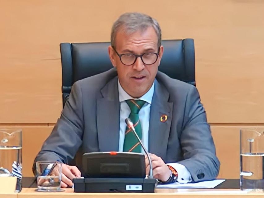 El consejero de Industria y Empleo, Mariano Veganzones, en una comparecencia en las Cortes.