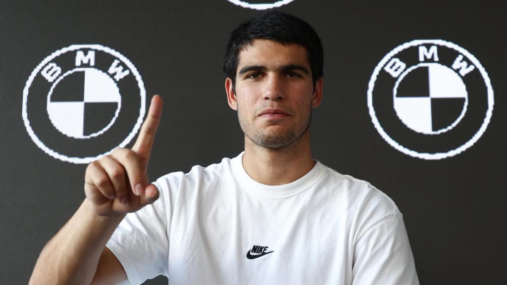 Carlos Alcaraz el día de su presentación como embajador en la sede de BMW.