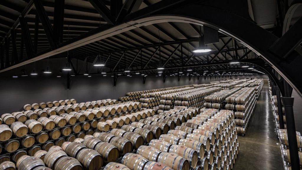 Parque de barricas en Marqués de Murrieta