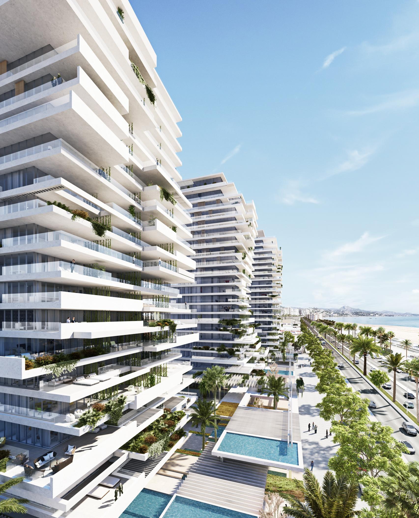 Diseño de las tres torres del litoral oeste de Málaga.