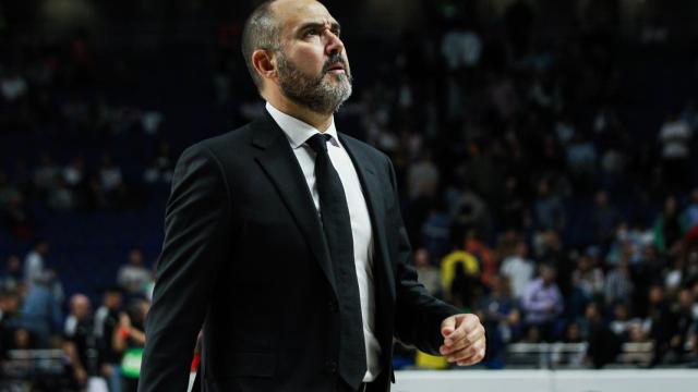 Chus Mateo durante un partido del Real Madrid de baloncesto