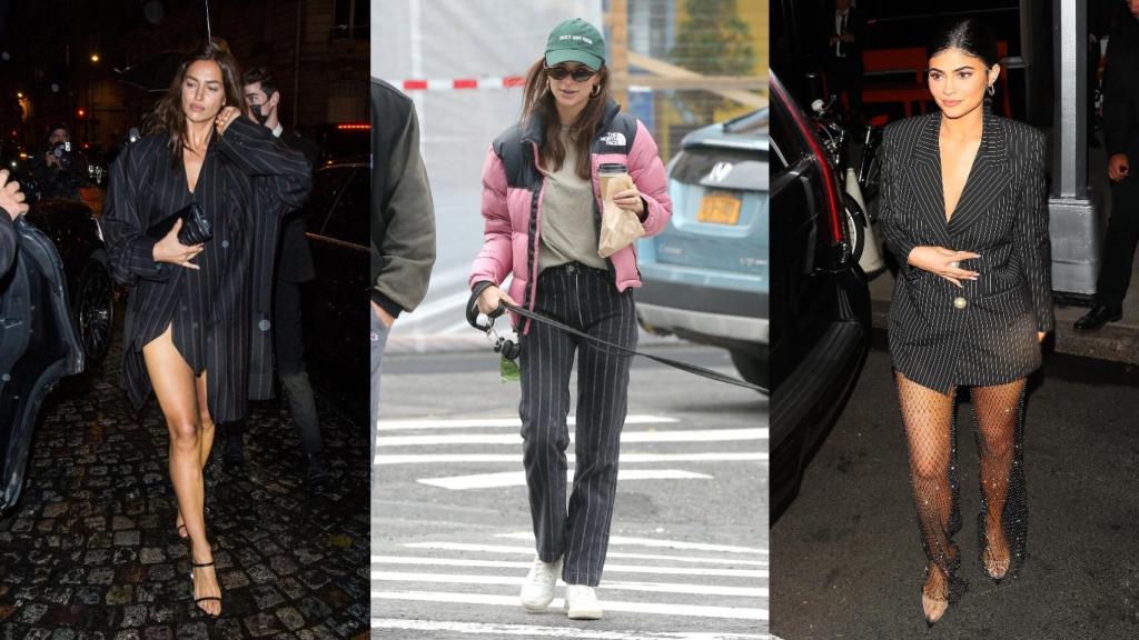 De izquierda a derecha,  Irina Shayk, Emily Ratajkowsky y Kylie Jenner