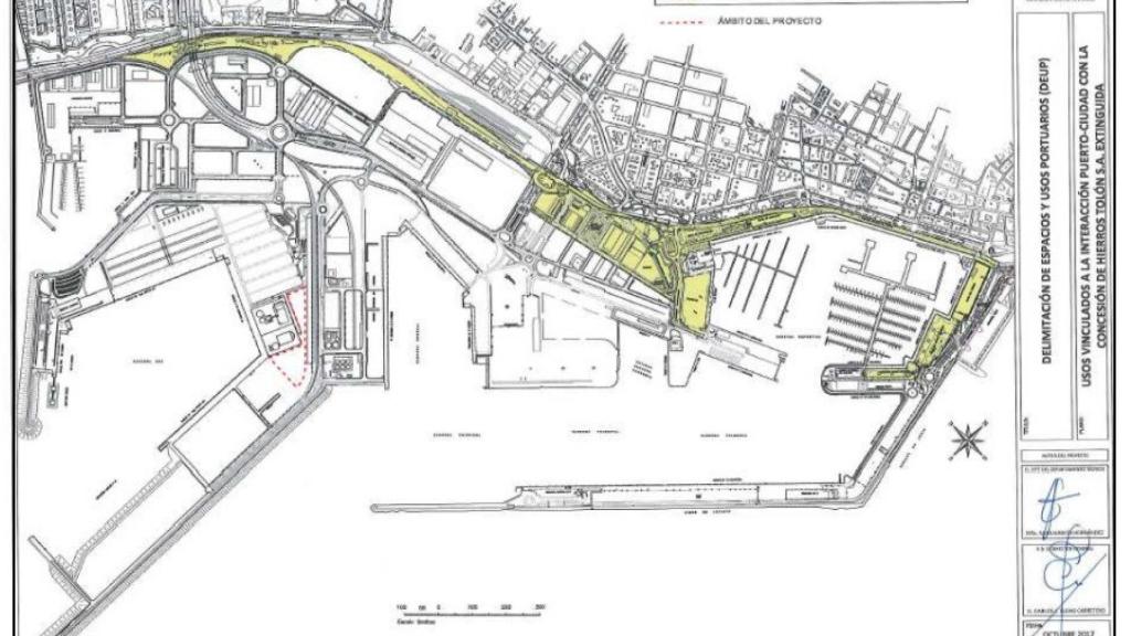 Superficie de interacción entre el Puerto y la ciudad de Alicante.