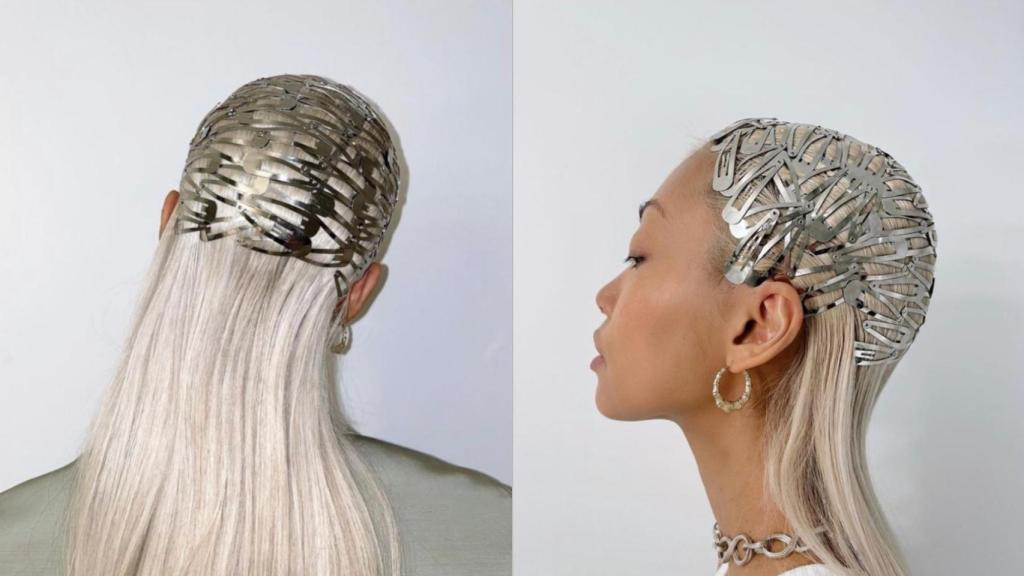 La influencer Vanessa Hong luciendo un innovador peinado con horquillas en su Instagram