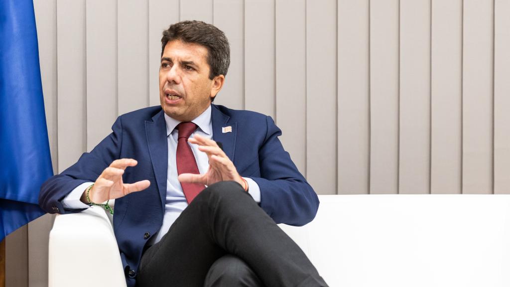 Carlos Mazón, presidente de los populares valencianos, durante la entrevista con EL ESPAÑOL.