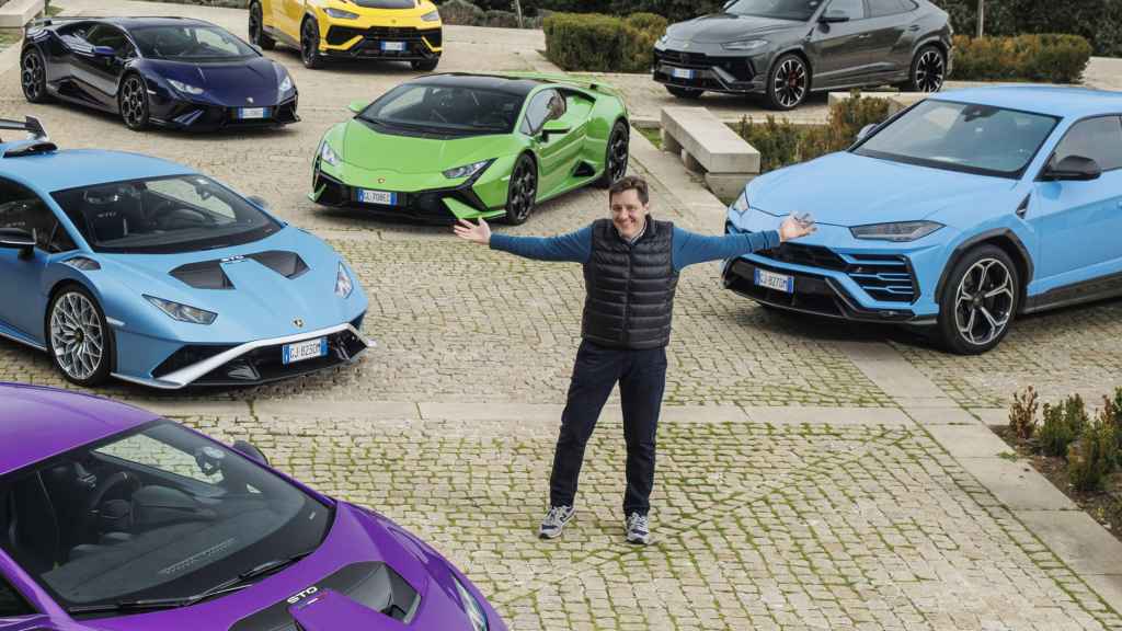 Un momento antes de la toma de contacto con los nuevos modelos de Lamborghini.
