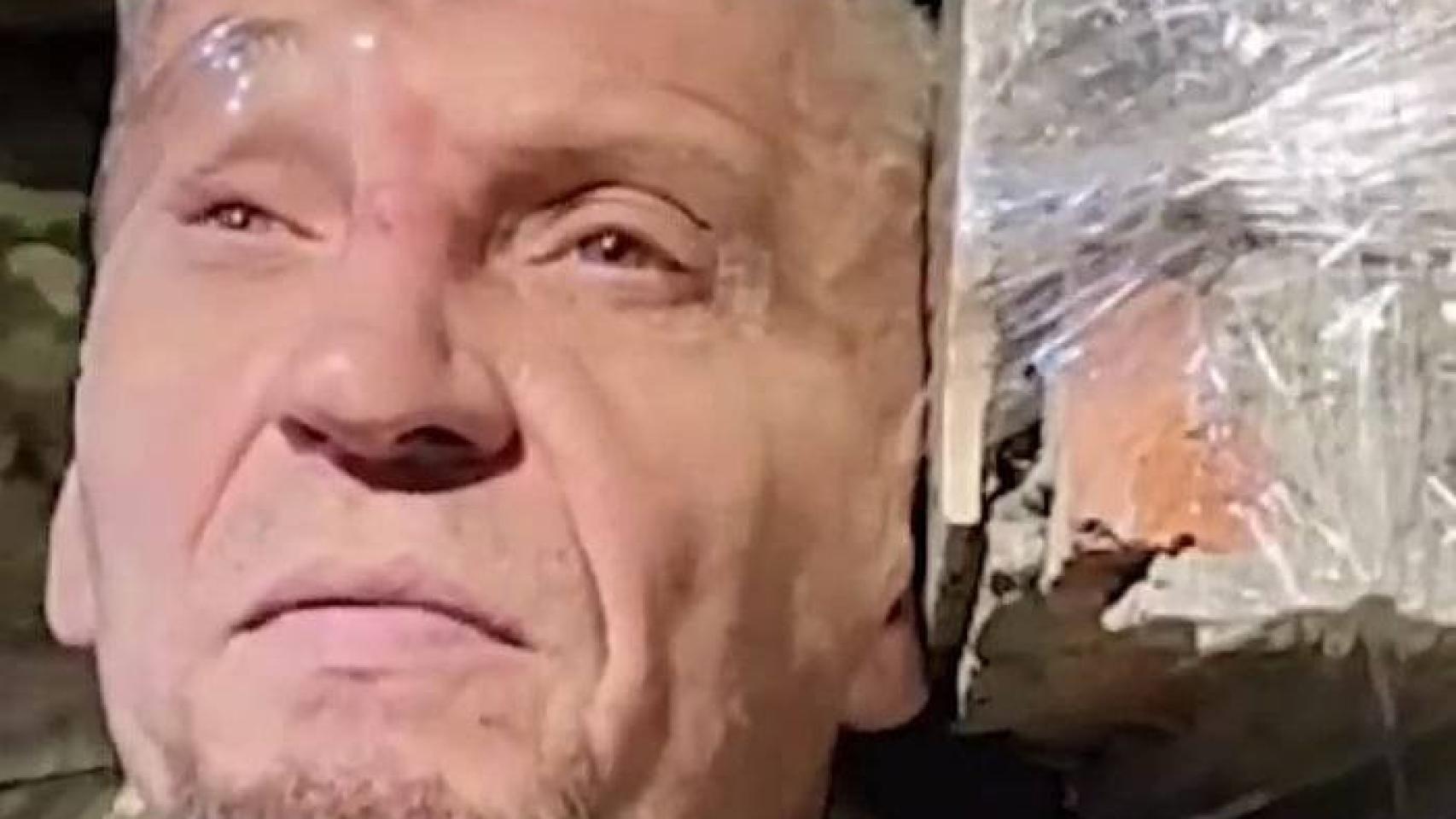El prisionero ruso durante la grabación del video que ha filtrado el Grupo Wagner a través de Telegram
