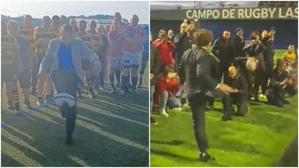 Abel Caballero presume de saque de honor: El del alcalde de Vigo fue mejor