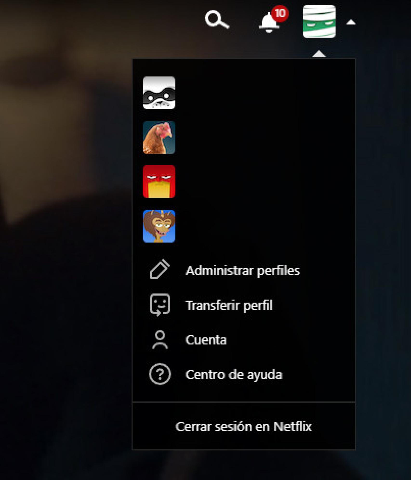 Transferir perfil en Netflix
