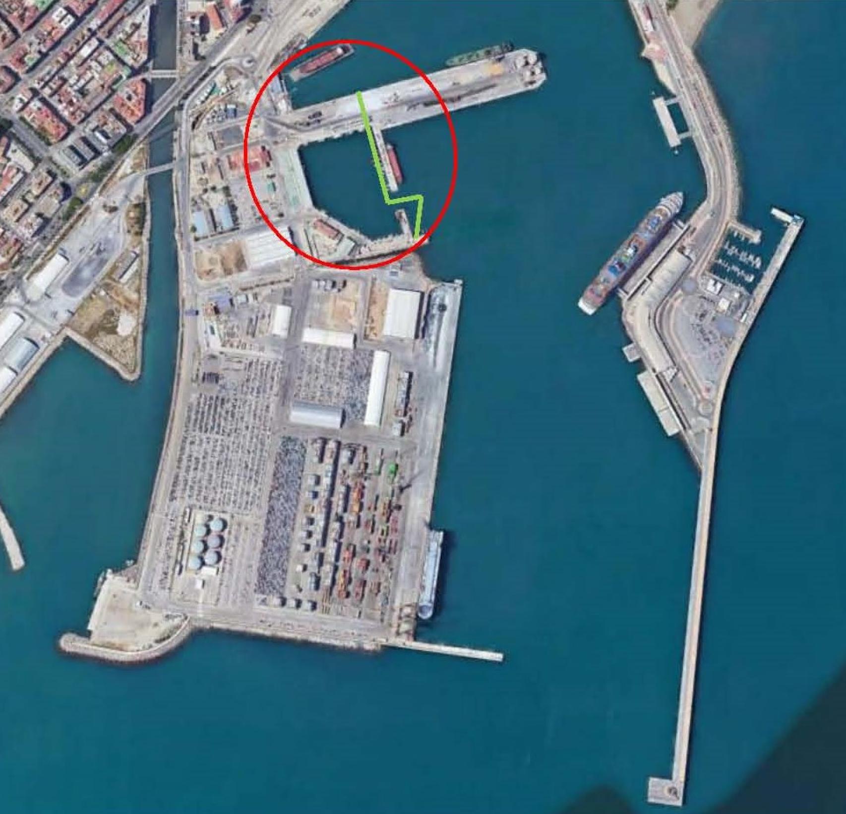 Zona donde será ejecutado el nuevo muelle 8 del puerto de Málaga.