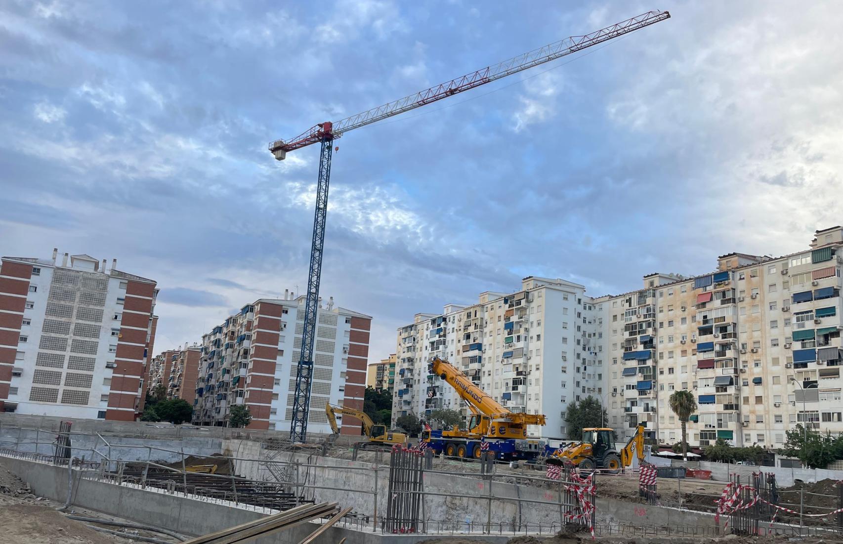 Imagen de archivo de las obras sobre los terrenos de la antigua Flex, en Carretera de Cádiz.