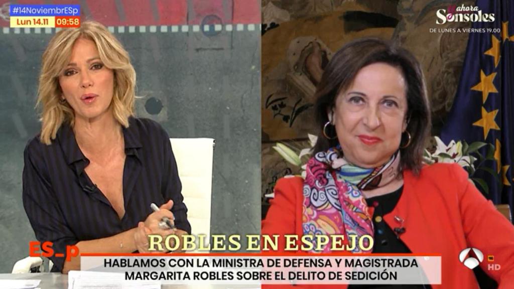 Susanna Griso minutos antes de salir del estudio.