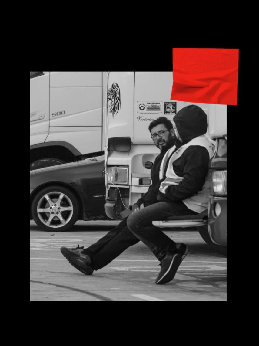 Transportistas en huelga.