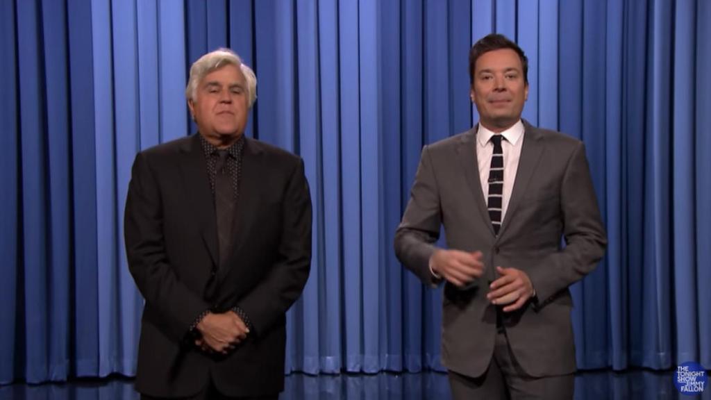 Jay Leno junto a Jimmy Fallon.